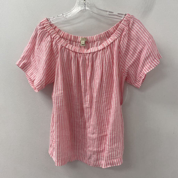 J CREW WOMEN'S BLOUSE/SHIRT pink white S