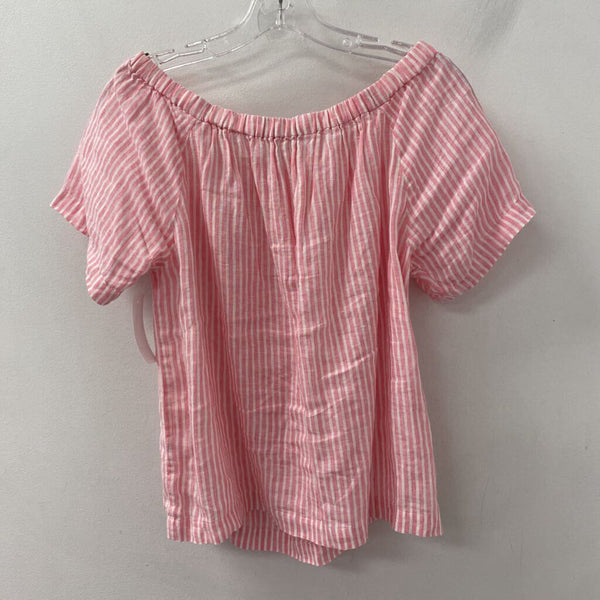 J CREW WOMEN'S BLOUSE/SHIRT pink white S
