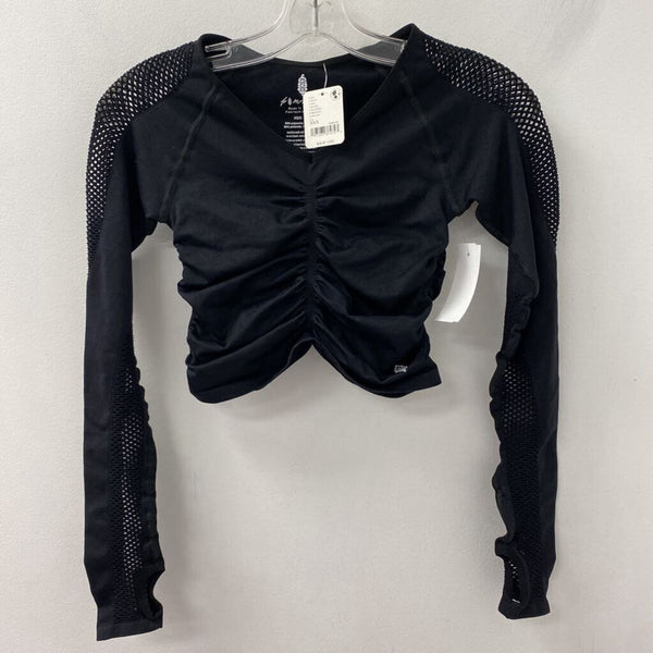 FREE PEOPLE WOMEN'S ACTIVE TOP black XS/S