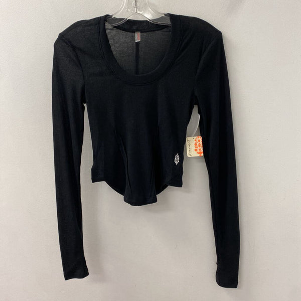 FREE PEOPLE WOMEN'S ACTIVE TOP black XS