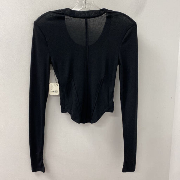 FREE PEOPLE WOMEN'S ACTIVE TOP black XS