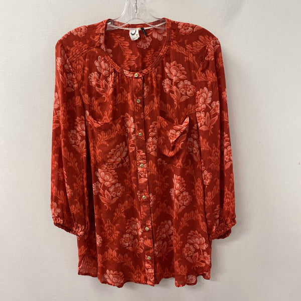 ANTHROPOLOGIE WOMEN'S BLOUSE/SHIRT red pink XL