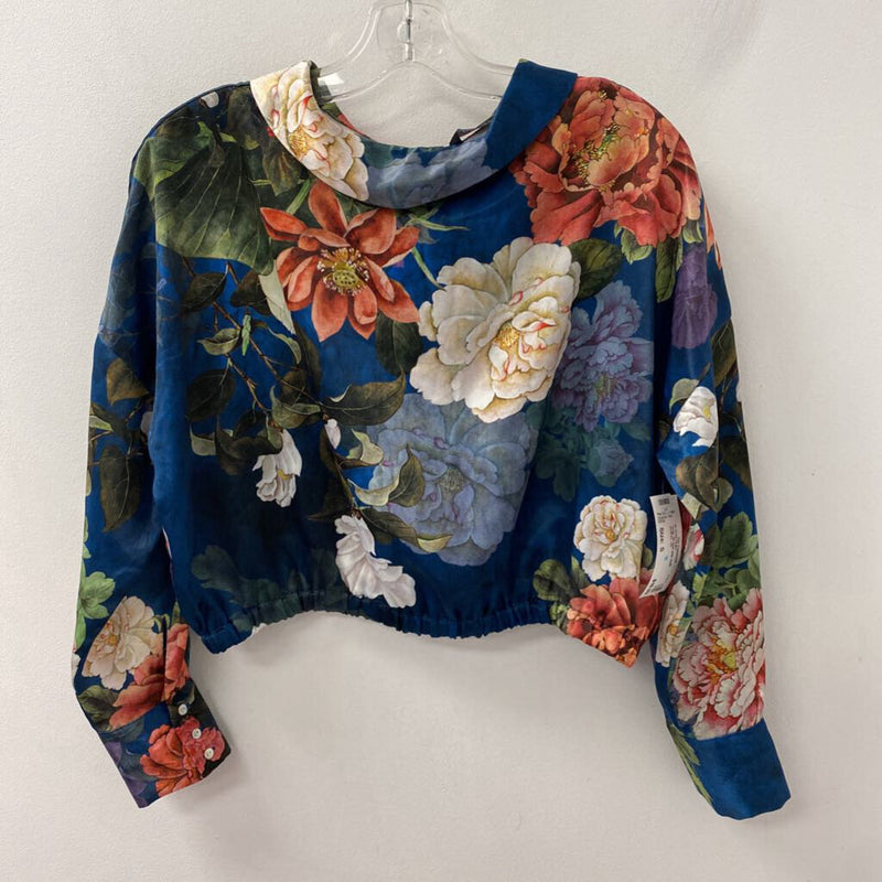 ZARA WOMEN'S BLOUSE/SHIRT blue pink multi S