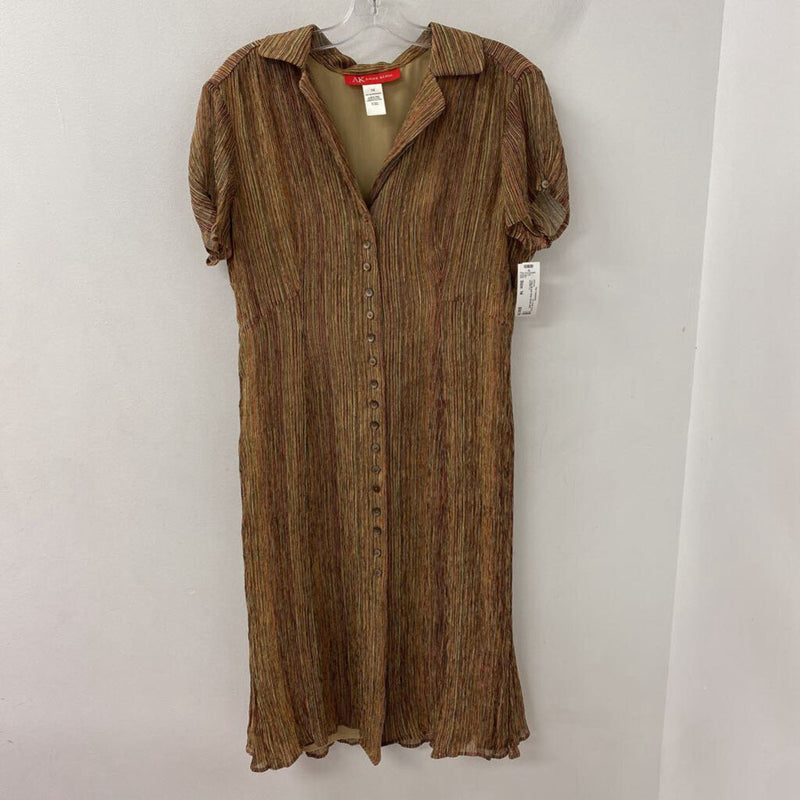 AK ANNE KLEIN WOMEN'S DRESS brown pinki 14