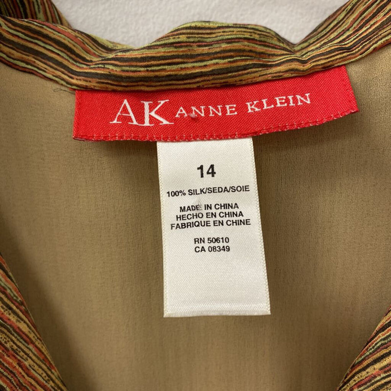 AK ANNE KLEIN WOMEN'S DRESS brown pinki 14