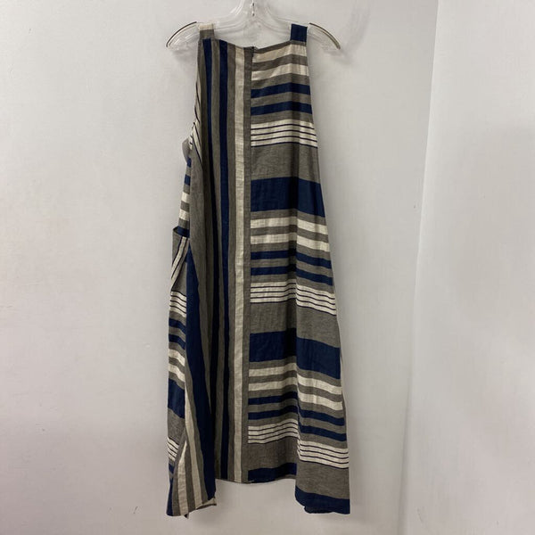 WOMEN'S DRESS beige navy S