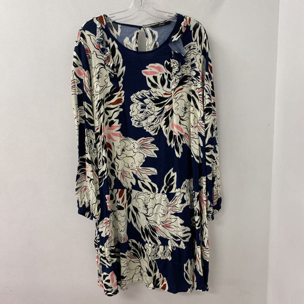 WOMEN'S PLUS DRESS navy multi floral 18