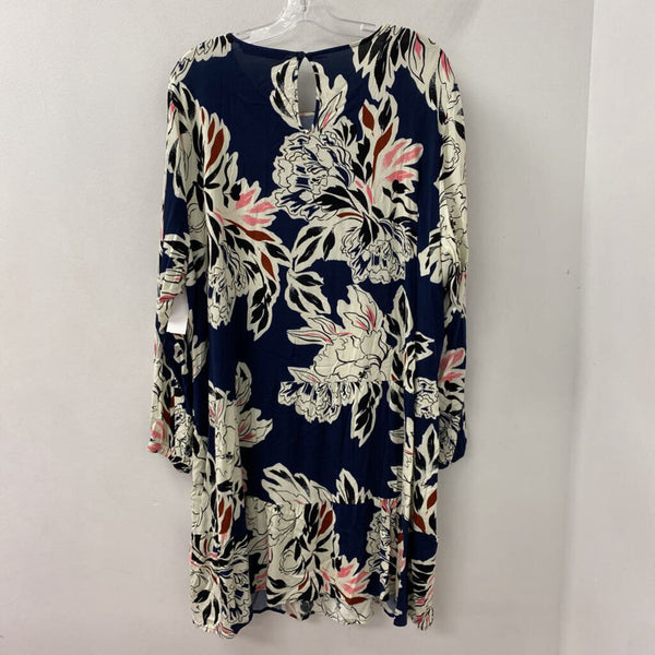 WOMEN'S PLUS DRESS navy multi floral 18