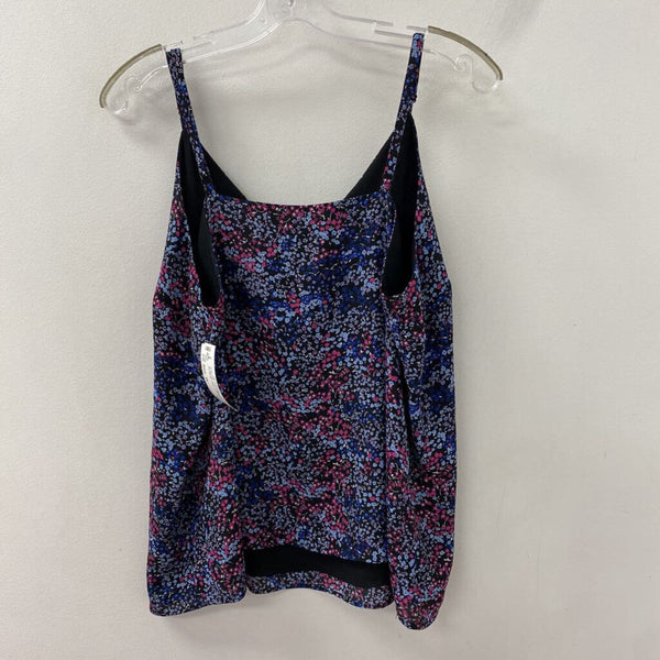 ADDITION ELLE WOMEN'S PLUS TOP black multi floral 1X