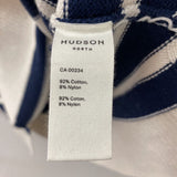 HUDSON NORTH WOMEN'S PLUS TOP off white navy stripe 2X