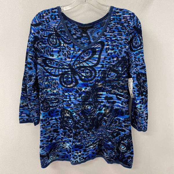 FUNSPORT WOMEN'S SWEATER blue white black marled S