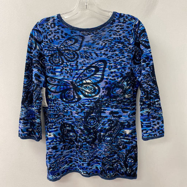 FUNSPORT WOMEN'S SWEATER blue white black marled S