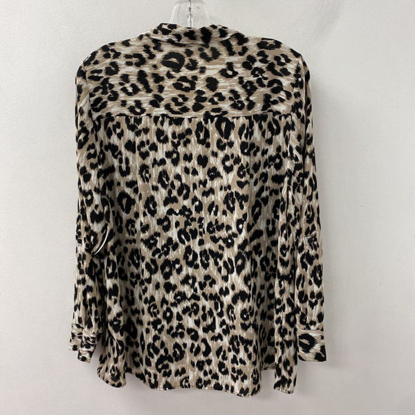JNY jones new york WOMEN'S BLOUSE/SHIRT leopard print 12P