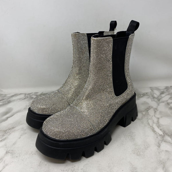 WOMEN'S BOOTS silver glitter 9
