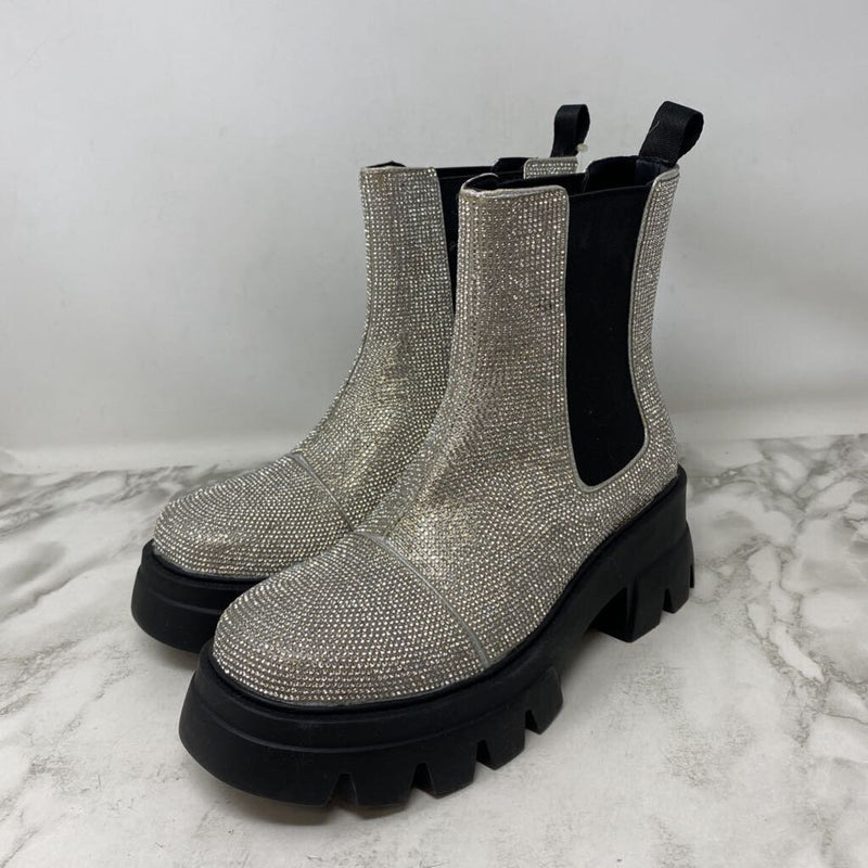 WOMEN'S BOOTS silver glitter 9