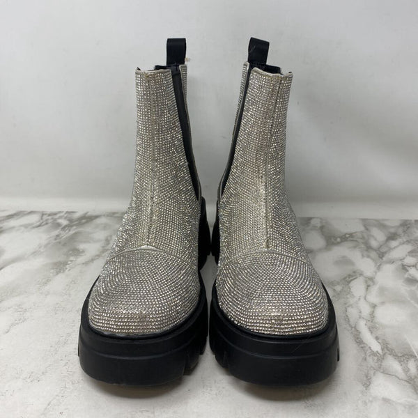 WOMEN'S BOOTS silver glitter 9