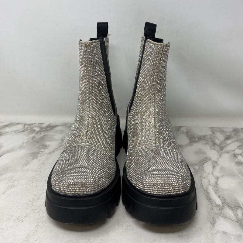 WOMEN'S BOOTS silver glitter 9