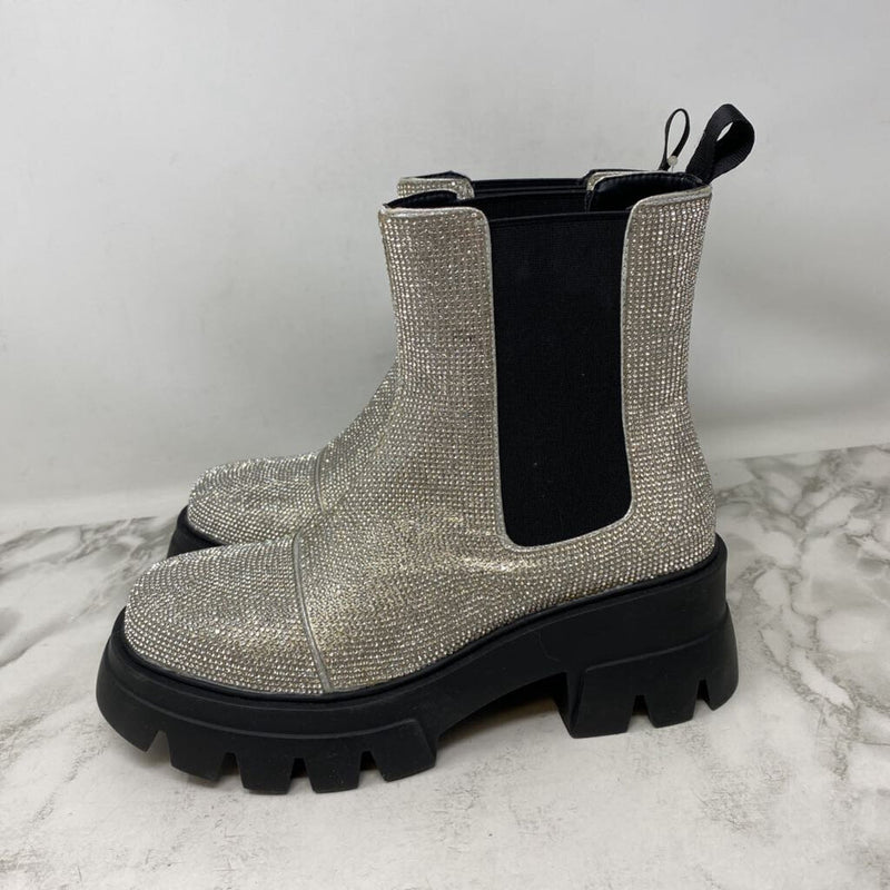 WOMEN'S BOOTS silver glitter 9