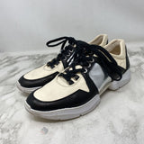STUART WEITZMAN WOMEN'S SNEAKERS cream black silver 8.5