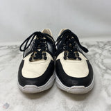 STUART WEITZMAN WOMEN'S SNEAKERS cream black silver 8.5