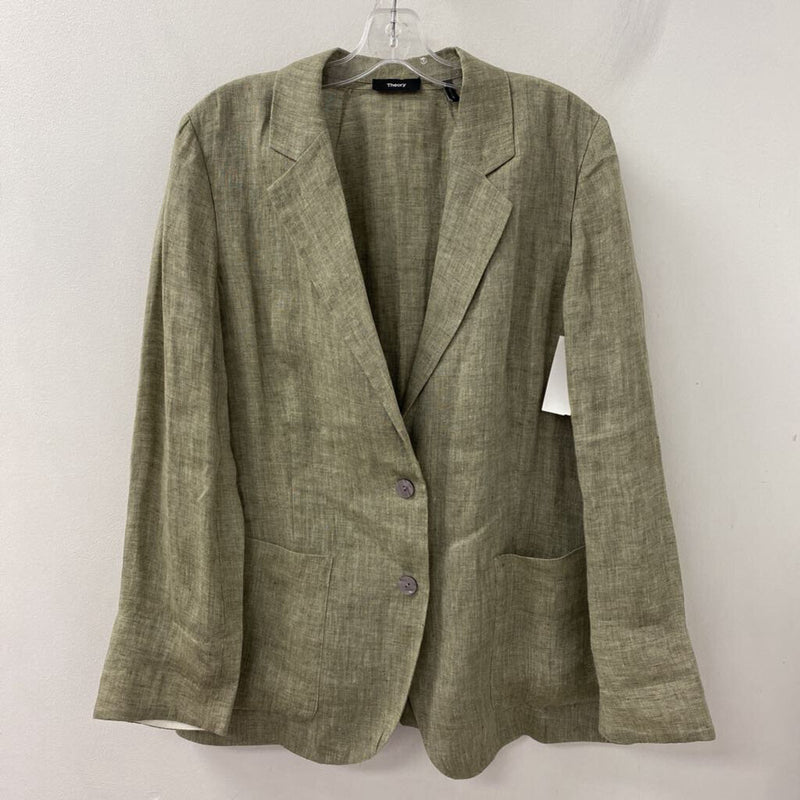 THEORY WOMEN'S BLAZER/JACKET greyish olive 12