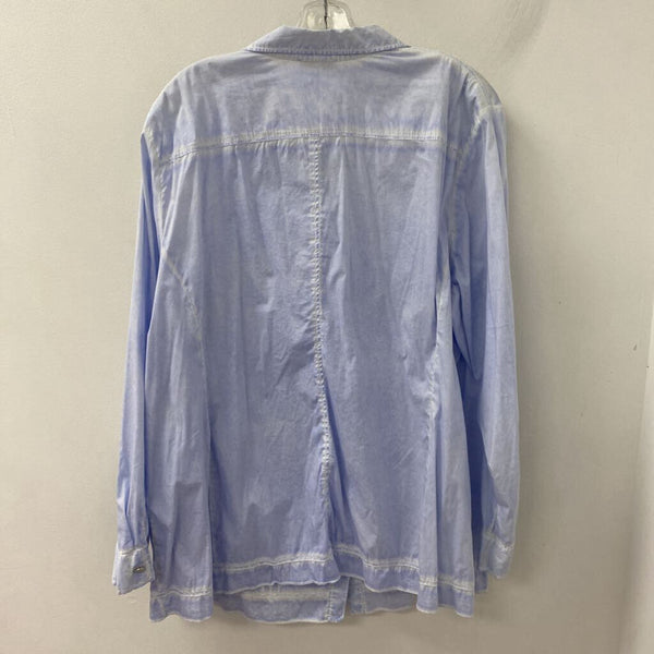 WOMEN'S PLUS TOP blue white PLUS/50