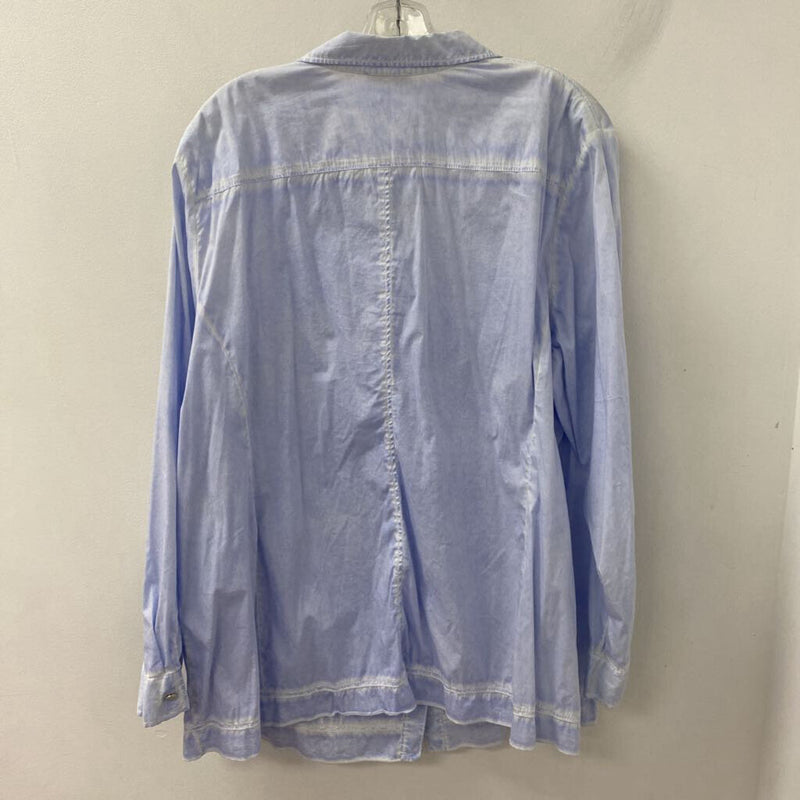 WOMEN'S PLUS TOP blue white PLUS/50