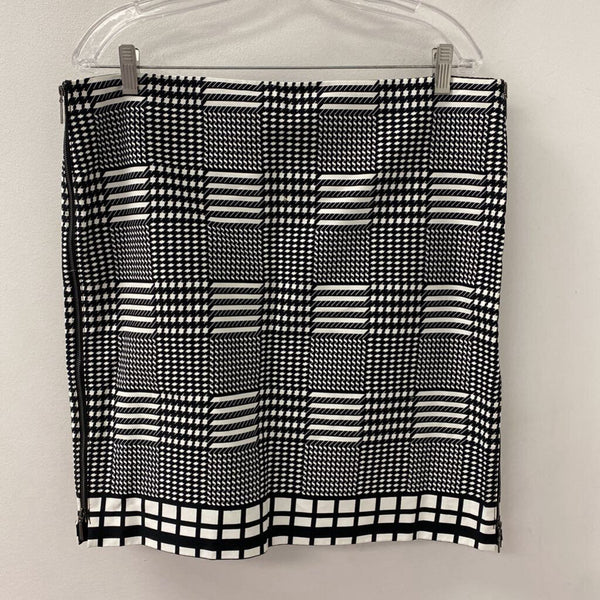 ANNE KLEIN WOMEN'S SKIRT black white houndstooth 14