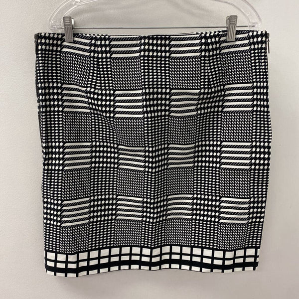 ANNE KLEIN WOMEN'S SKIRT black white houndstooth 14