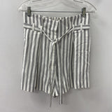 JUDITH & CHARLES WOMEN'S SHORTS white black stripe 6