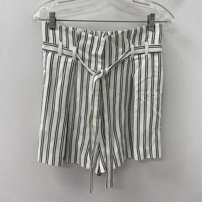 JUDITH & CHARLES WOMEN'S SHORTS white black stripe 6