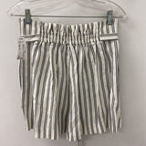 JUDITH & CHARLES WOMEN'S SHORTS white black stripe 6