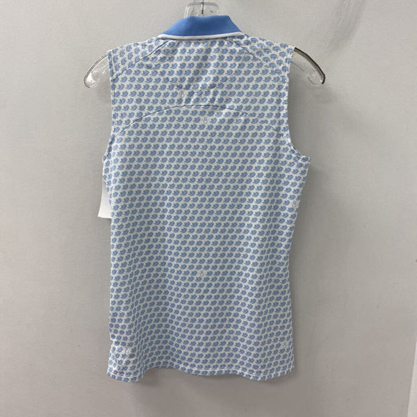 PUMA WOMEN'S ACTIVE TOP white blue bird print XS