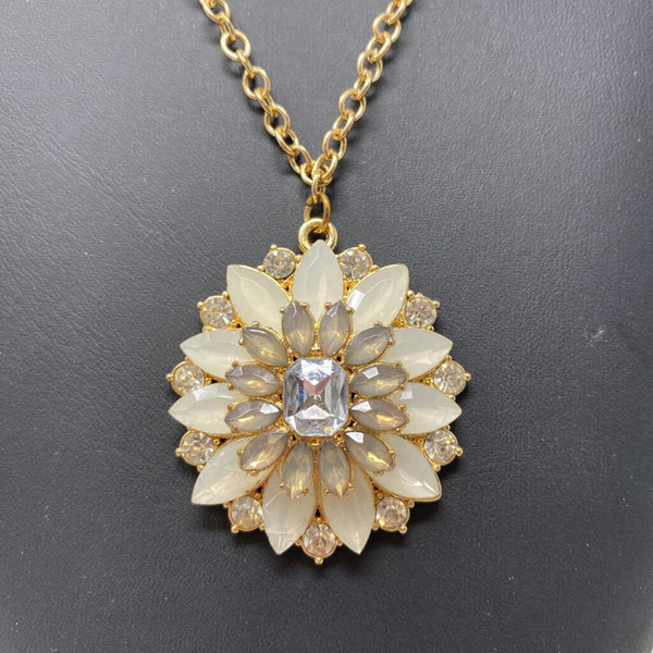 WOMEN'S NECKLACE gold cream silver