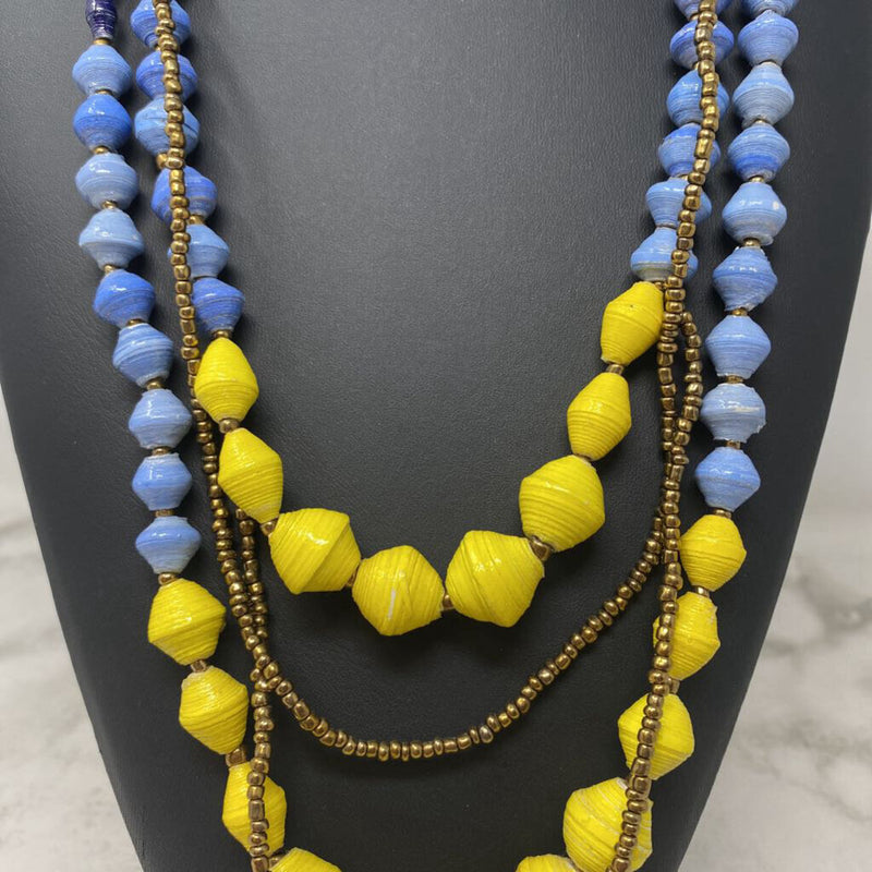 WOMEN'S NECKLACE blue yellow mix