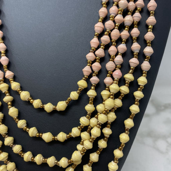 WOMEN'S NECKLACE pink yellow mix