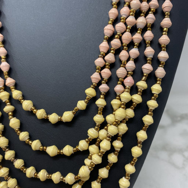WOMEN'S NECKLACE pink yellow mix