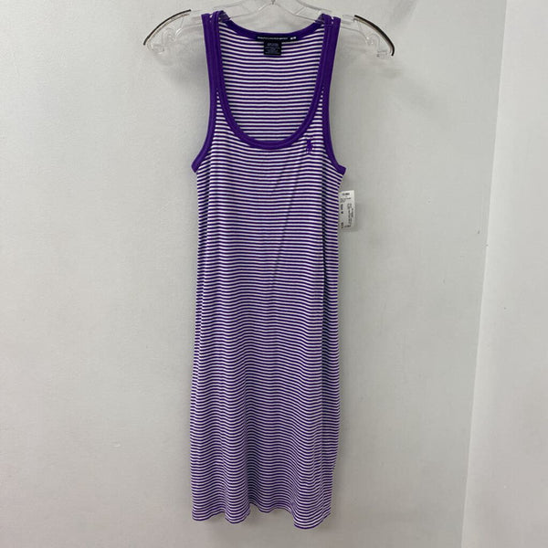 RALPH LAUREN sport WOMEN'S DRESS purple white mix M