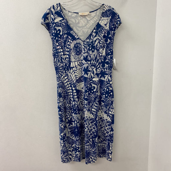 TORY BURCH WOMEN'S DRESS white blue mix M