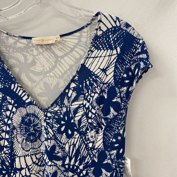 TORY BURCH WOMEN'S DRESS white blue mix M