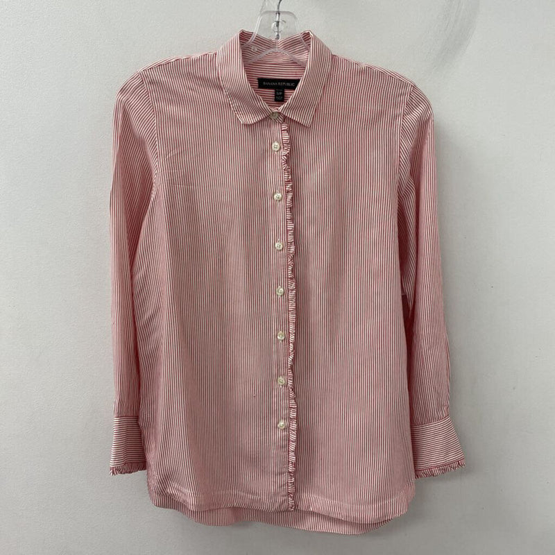 Banana Republic WOMEN'S BLOUSE/SHIRT red white stripe SP