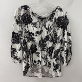 HARVE BENARD WOMEN'S BLOUSE/SHIRT black white mix L