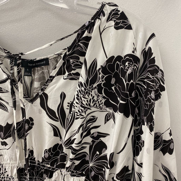 HARVE BENARD WOMEN'S BLOUSE/SHIRT black white mix L