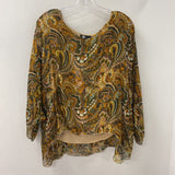 made in Italy WOMEN'S BLOUSE/SHIRT orange red green mix M