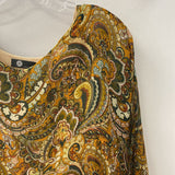 made in Italy WOMEN'S BLOUSE/SHIRT orange red green mix M