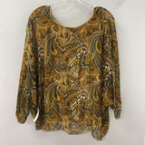 made in Italy WOMEN'S BLOUSE/SHIRT orange red green mix M
