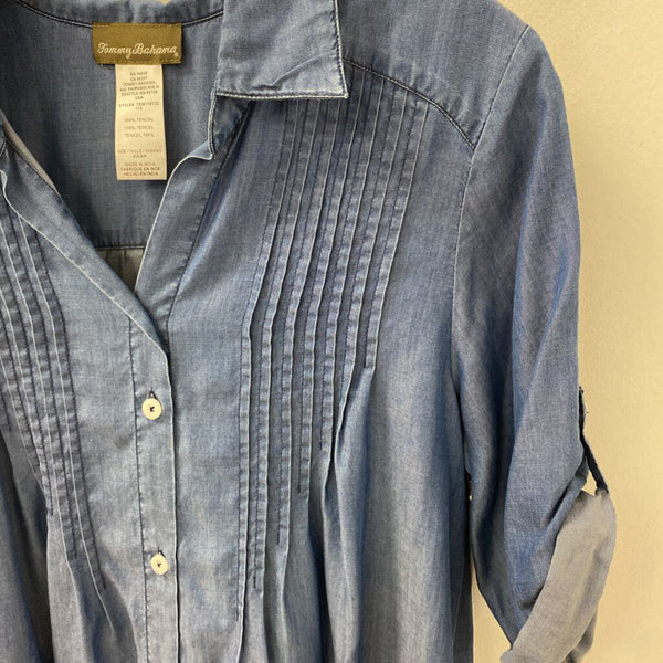 TOMMY BAHAMA WOMEN'S DRESS denim-blue XS