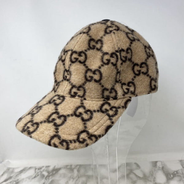 GUCCI WOMEN'S HAT tan brown mix M