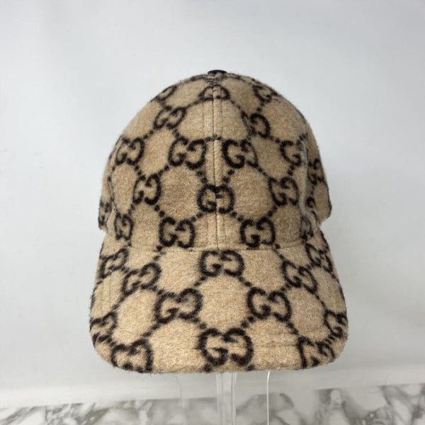 GUCCI WOMEN'S HAT tan brown mix M