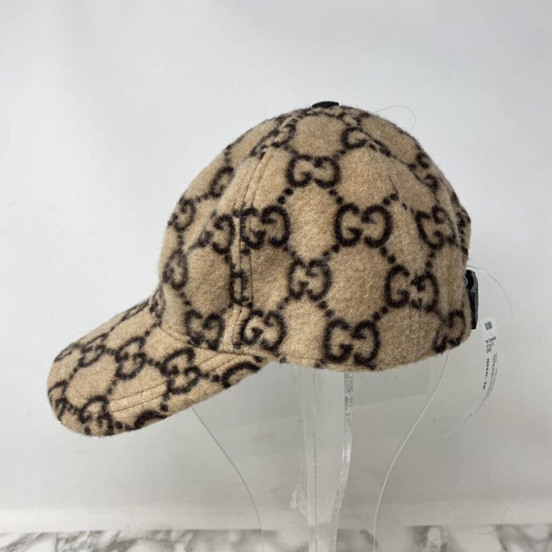 GUCCI WOMEN'S HAT tan brown mix M